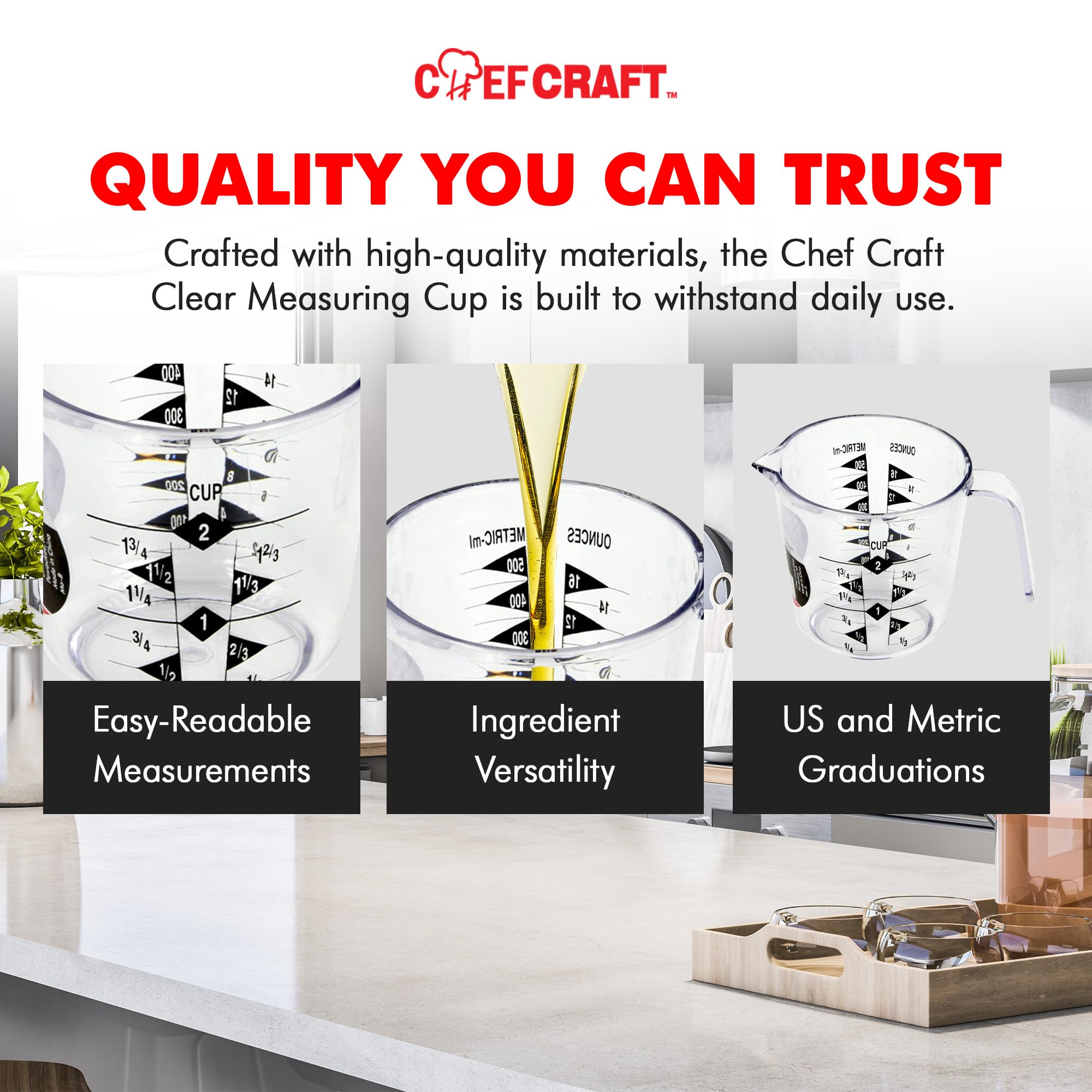 Chef Craft 2-Cup Measuring Cup, Clear by Chef Craft
