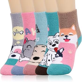 Kuschelsocken Damen 5er Pack - Flauschige Katzensocken Für Winter