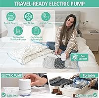 Vista 3 de Cozy Essential Bolsas de almacenamiento al vacío, bolsas ahorradoras de espacio, compresión para edredones y mantas, almohada, ropa de cama
