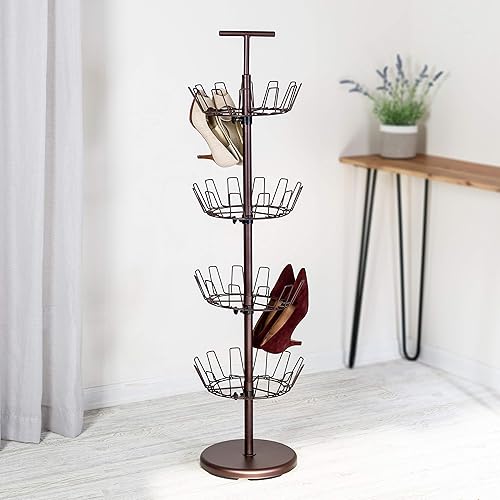 Miniatura 2 de Honey-Can-Do SHO-02221 - Árbol para zapatos con mango giratorio, bronce, 4 niveles, 30 libras