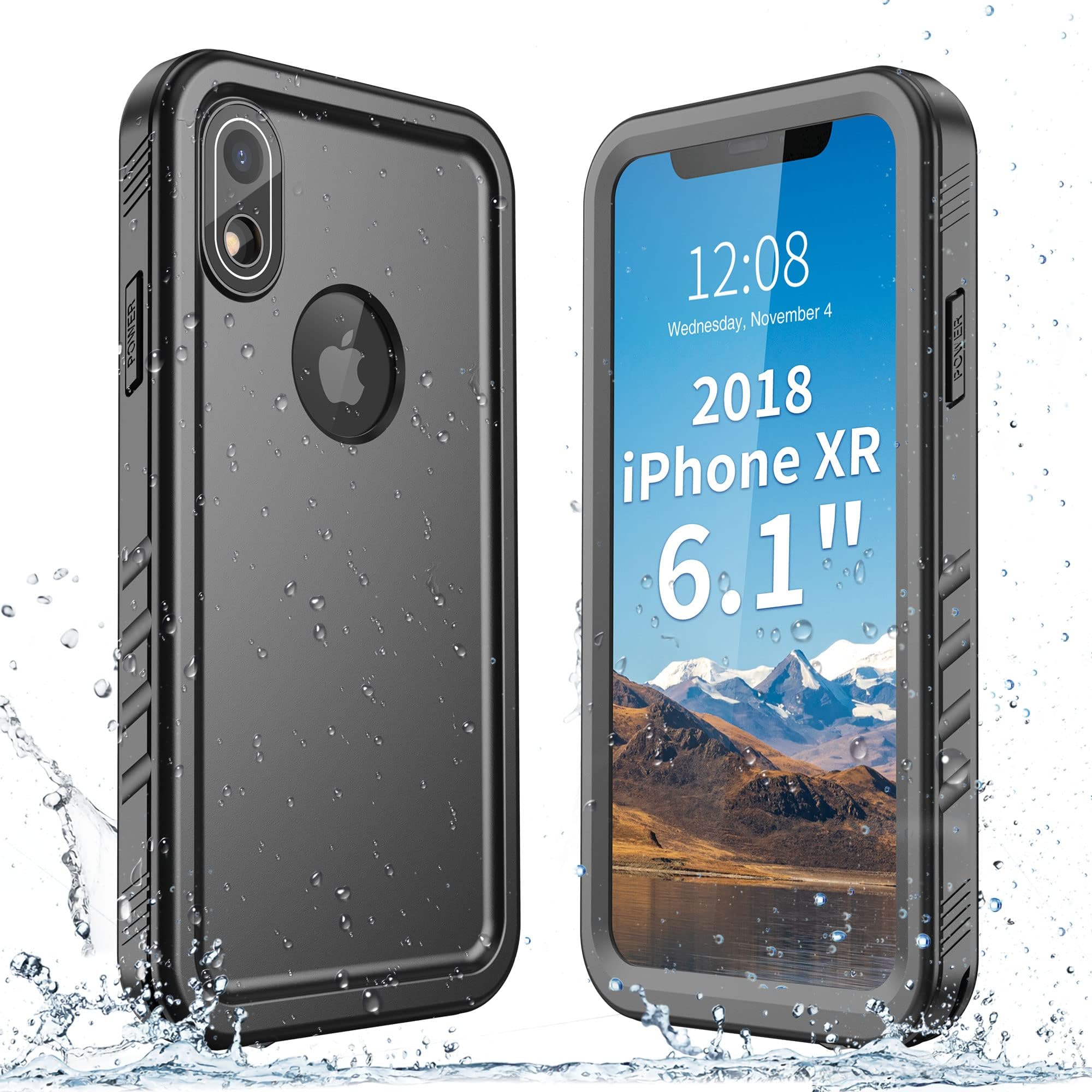 SPORTLINK for iPhone XR Waterproof Case - Full-Body Shockproof Dustproof Case - 6.1 Heavy Duty IP68 Underwater Rugged 360 Protective Military Grade Camera/Screen Protector Case (Black)