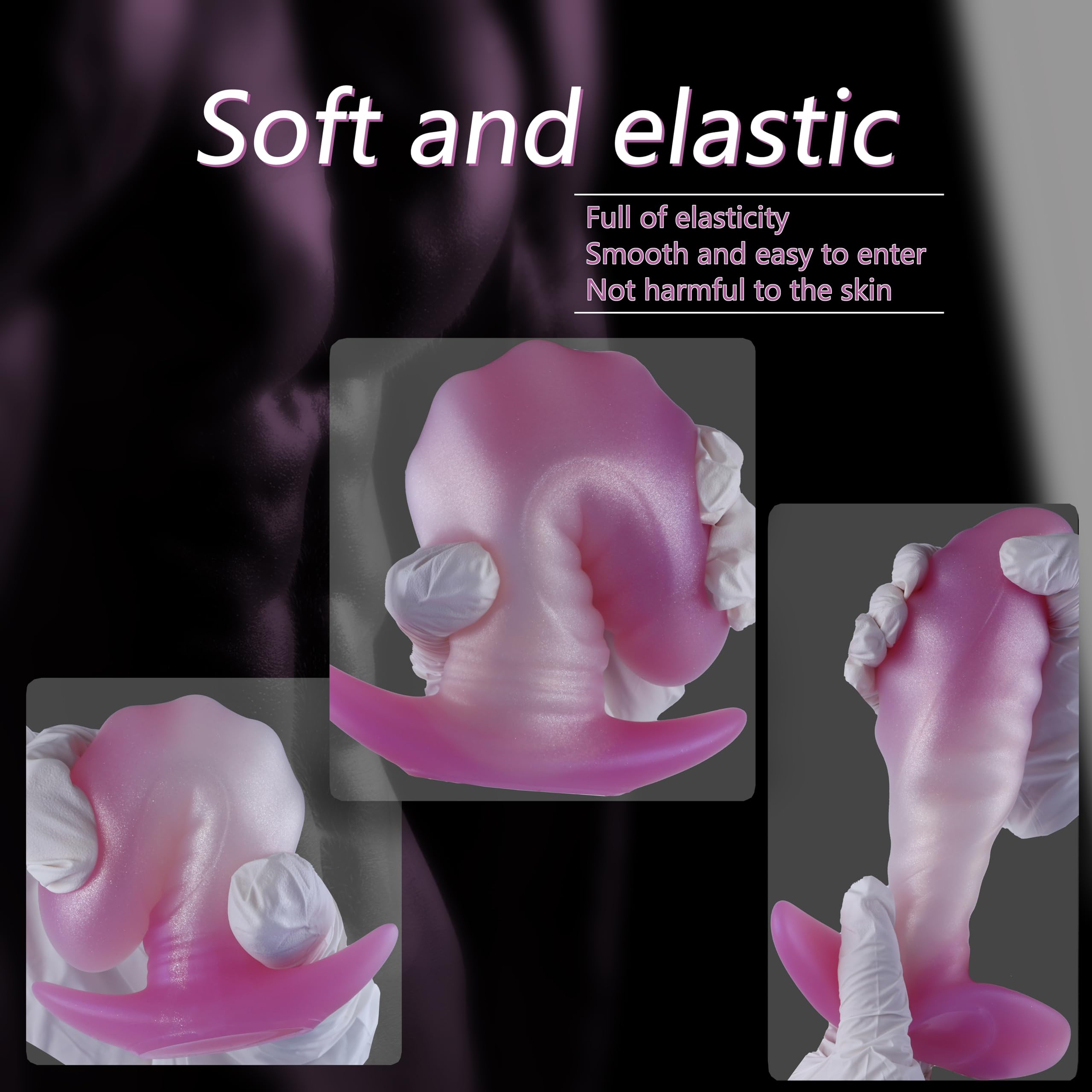 5.12" Large Butt Plug Mango Shape Anal Sex Toy, Huge Butt Plug Prostate Plug Big Silicone Butt Plug Trainer, Anal Plug Wearable Soft Long Anal Dilator for Beginner Advanced Men Women Couple Gay(Purple