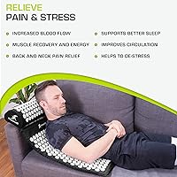 Vista 37 de ProsourceFit Acupressure Mat and Pillow Set for Back/Neck Pain Relief and Muscle Relaxation, Large - Gray/Gray