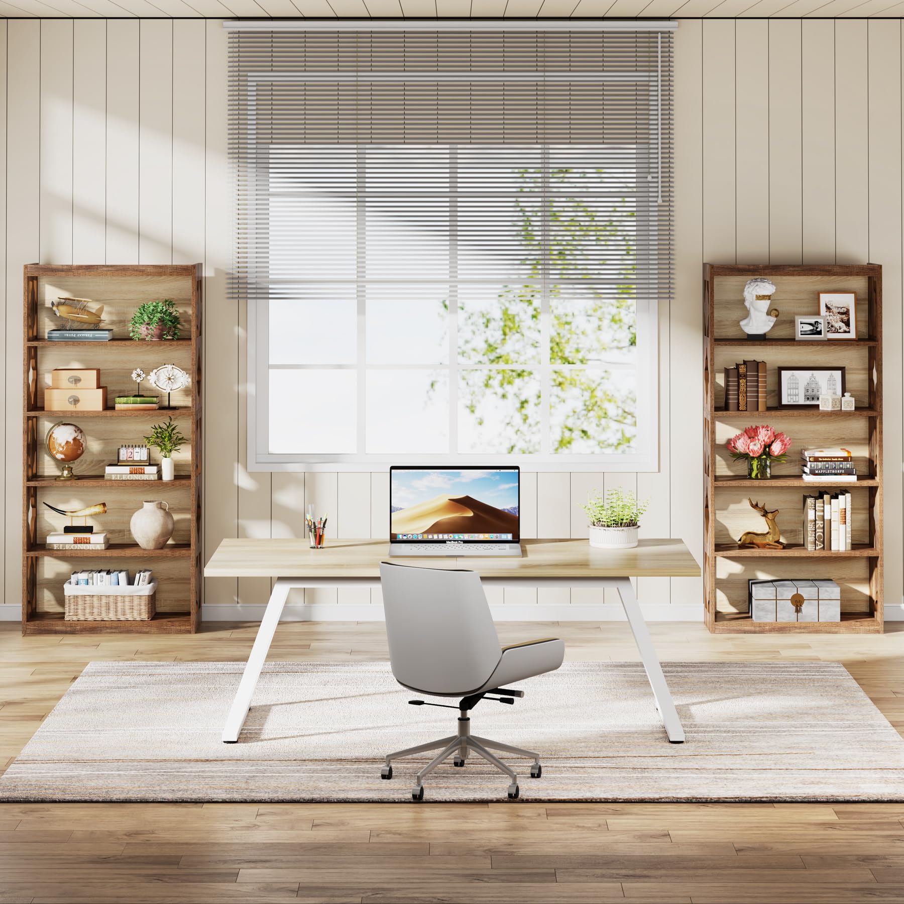 Tribesigns - Libreria a 6 ripiani, 177,8 cm di altezza, libreria autoportante con ripiani di stoccaggio, libreria aperta in legno per soggiorno e camera da letto
