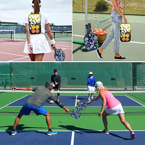 Miniatura 6 de Incisae Palas de pickleball, regalo de pickleball, raquetas de pickleball de fibra de vidrio, toalla de enfriamiento y cubierta de pickleball -