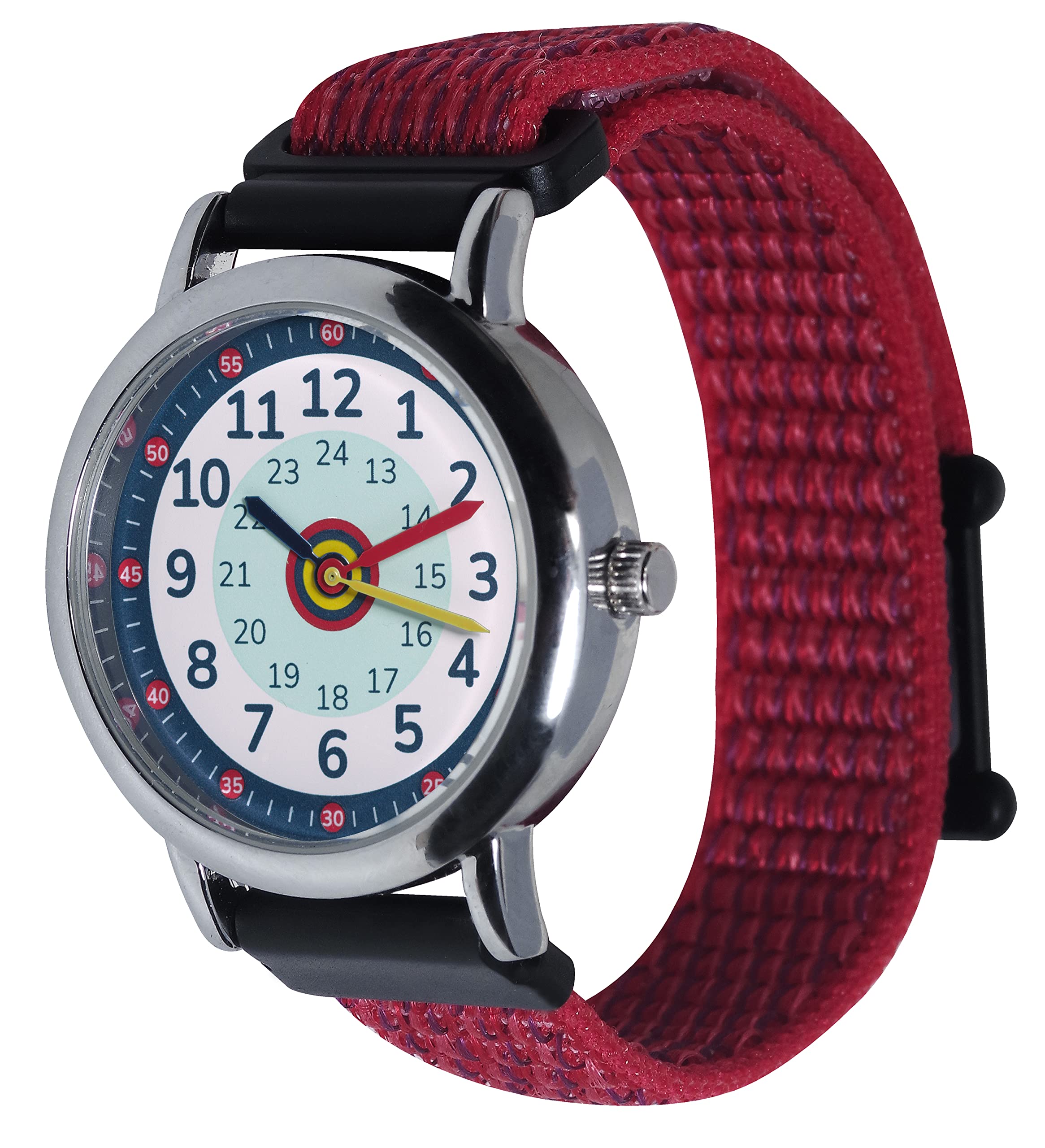 Anio 3 relojes de pulsera para niños – Reloj infantil para aprender la hora a partir de 6 años, resistente al agua hasta 5 bar, reloj infantil para niños y niñas, rojo, Correa
