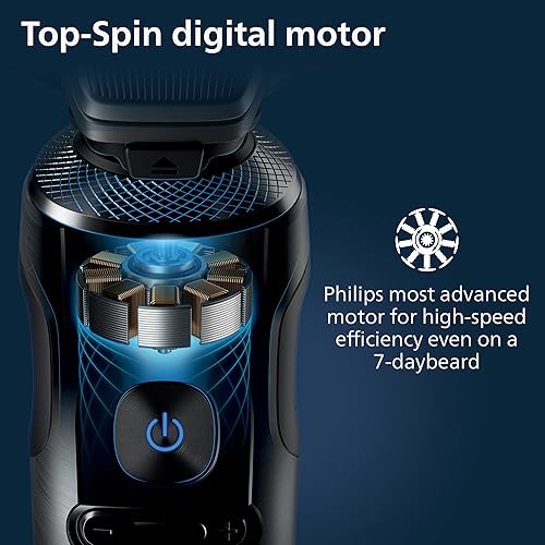 Miniatura 9 de Philips Norelco S9000 Prestige SP987286 - Afeitadora eléctrica con cargador Qi, recortadora de precisión y funda premium, SP987286