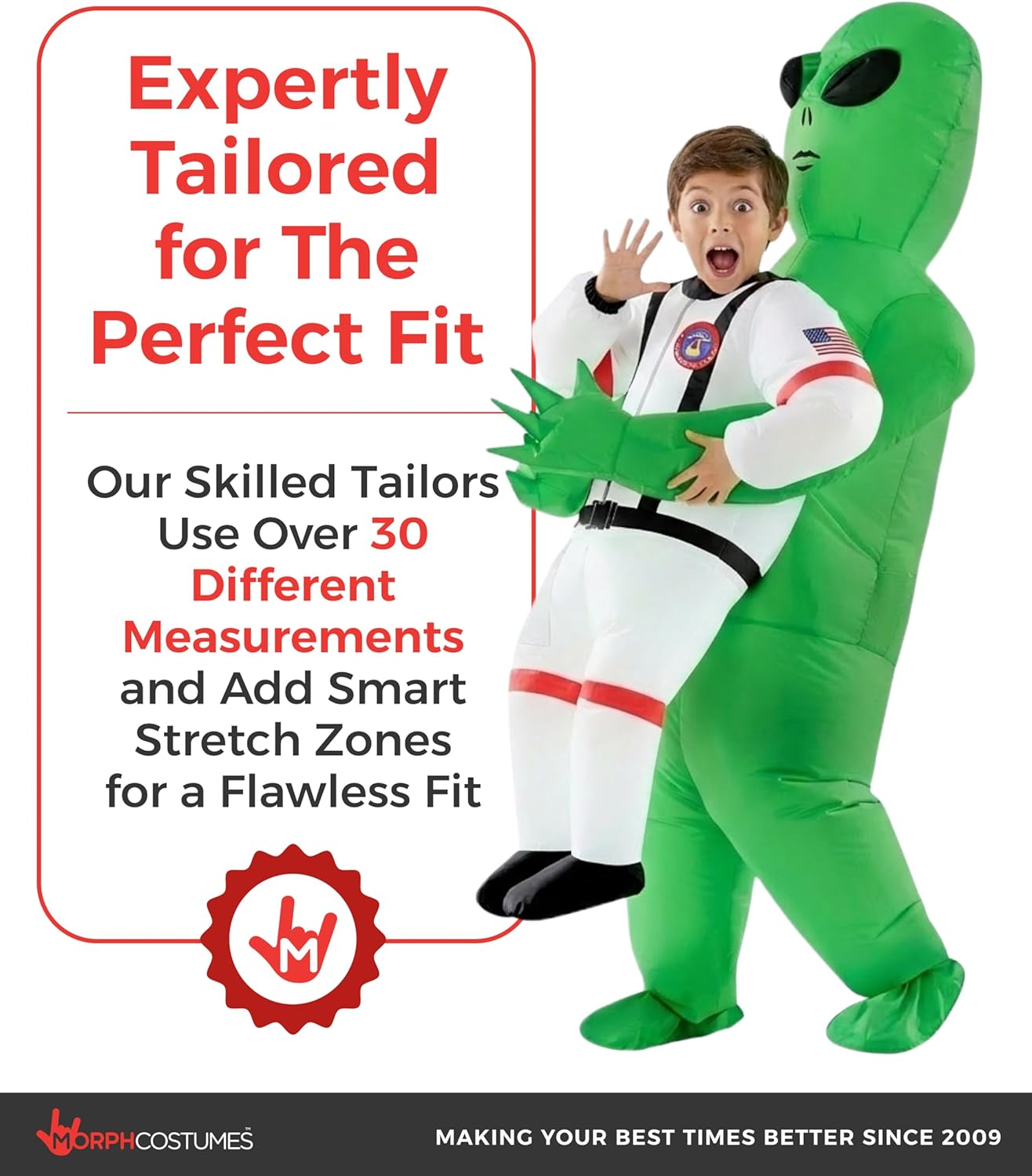 Morph Kids Astronaut Inflatable Alien Costume, Blow Up Alien Outfit, Aliens Blow Up Costume Kids, Inflatable Costumes - Image 4