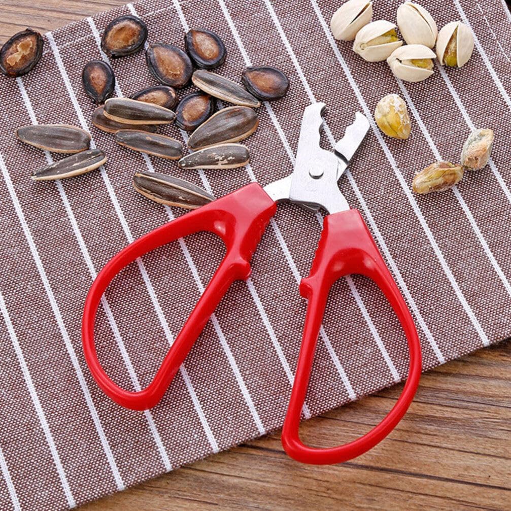 ABOOFAN 2pcs Nut Sheller Nut Crackers Stainless Steel Melon Sunflower Plier Scissor Opener Walnut Pine Sheller Sunflower Peeling Tools Kitchen Utensils Gadgets