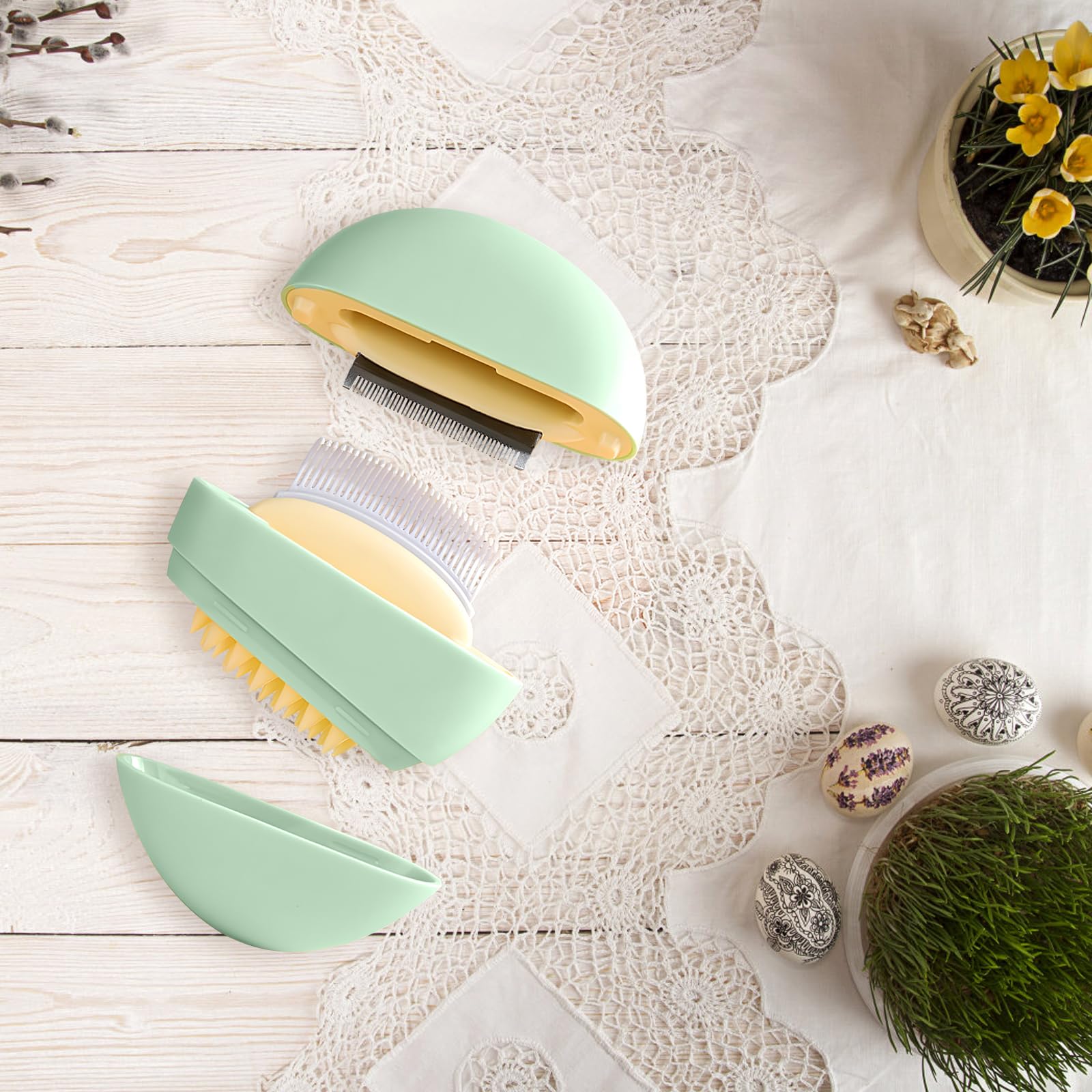 Brosse de Massage 4 en 1 pour Animaux de Compagnie, Brosse Chat, Brosse pour Chien, Brosse Chat Poil Longs et Courts, Brosse Universelle pour Animaux de Compagnie