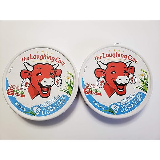 The Laughing Cow Spreadable Cheese Wedges: Light Creamy Swiss (Pack of 2) 8.75 oz Size