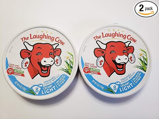 The Laughing Cow Spreadable Cheese Wedges: Light Creamy Swiss (Pack of 2) 8.75 oz Size