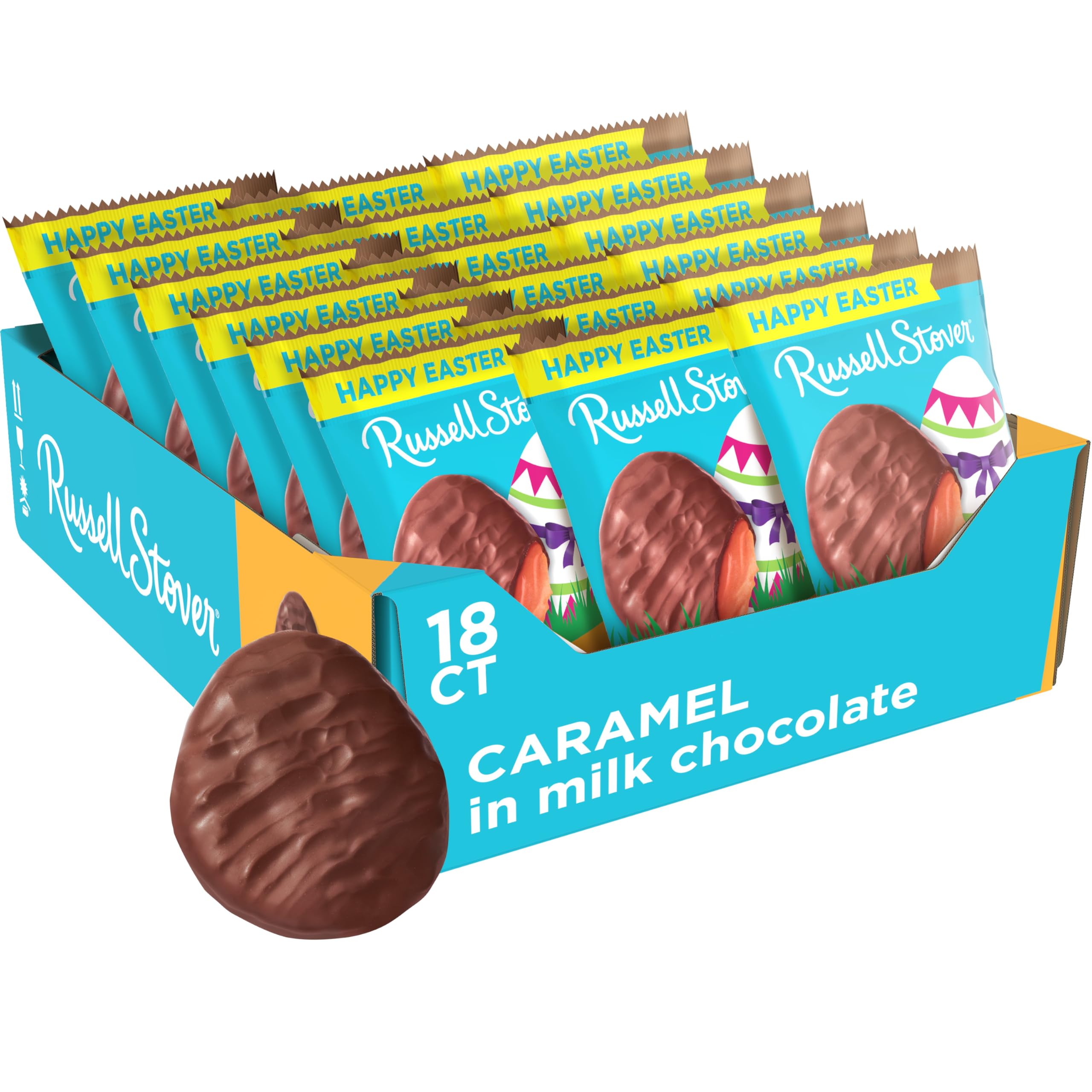 Easter Caramel Milk Chocolate Easter Egg, 1.3 oz each (Pack of 18)