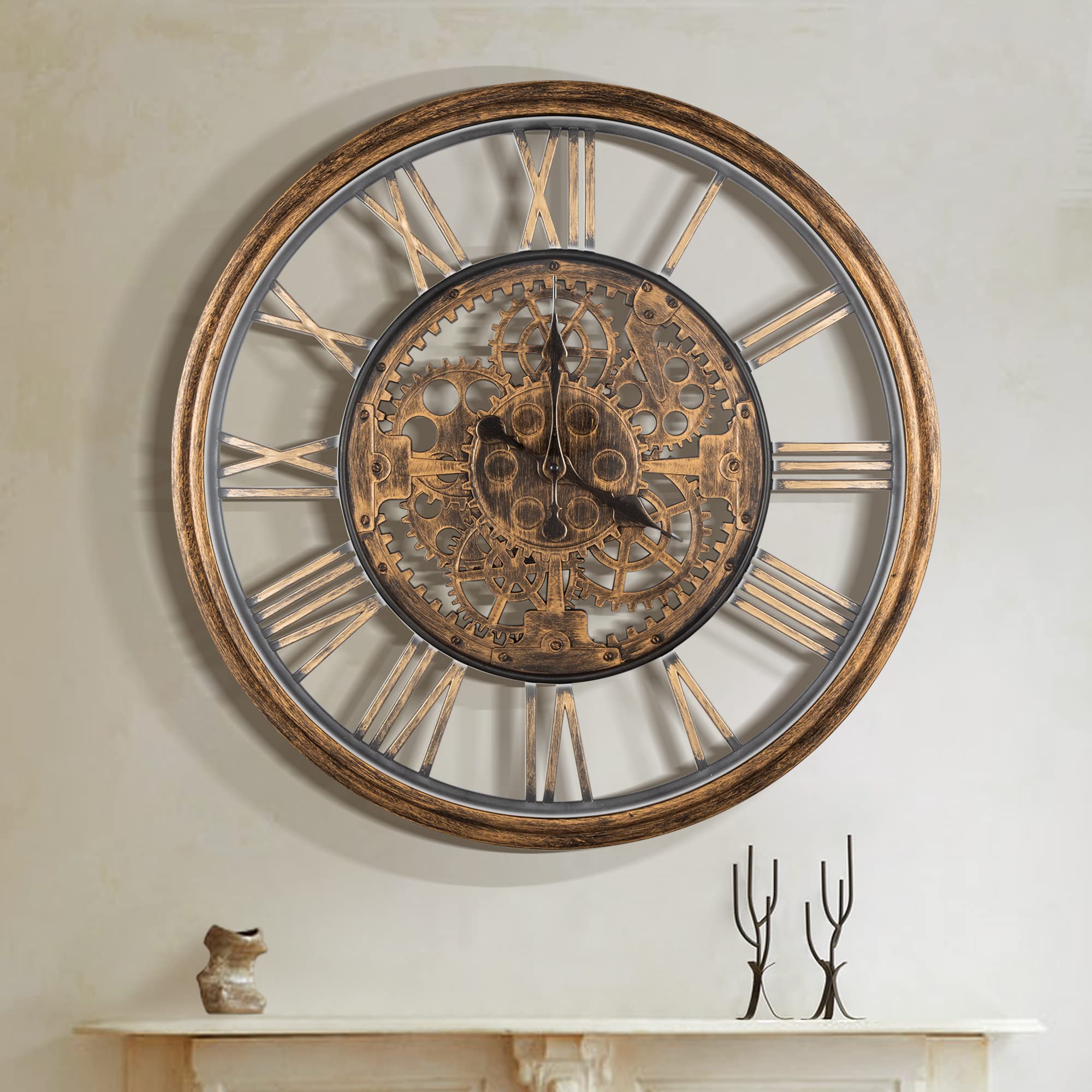 Large Wall Clock Gear Wall Decor, Nellis Auction