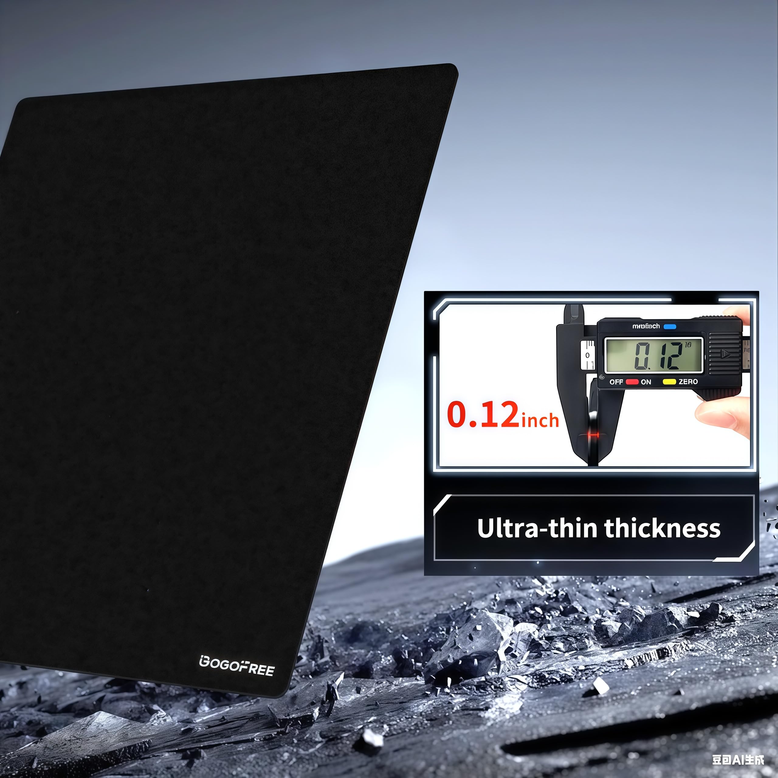 gogofree Alfombrilla de ratón de vidrio para juegos, alfombrilla de mouse ultra suave con superficie dura, alfombrilla de mouse grande de vidrio templado, control de velocidad de precisión para juegos