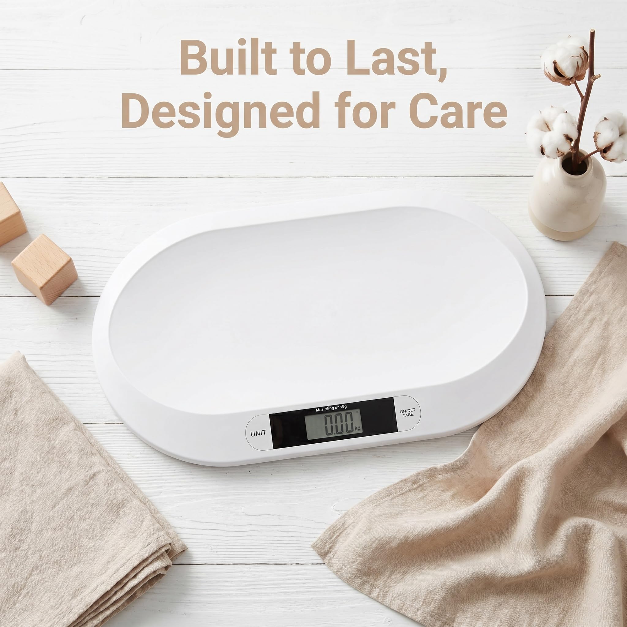 Bilancia Digitale per Neonati, Misurazione Accurata del Peso del Neonato, Display LCD, Portatile E Leggera, Precisione di 10 G, Ideale per Casa E Clinica, capacità di 20 kg, Struttura Resistente