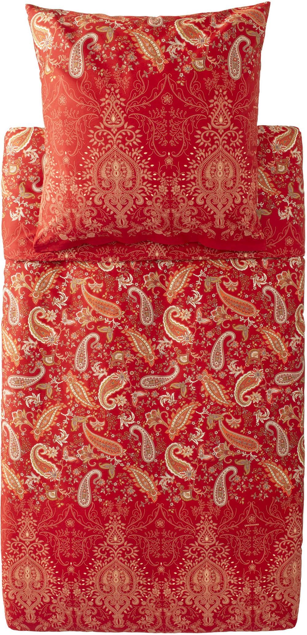 Bassetti Monnalisa 9333298 Bed Linen + 2 Pillowcases 100% Cotton Satin in Red R1, Dimensions: 200 x 200 cm + 2 K 80 x 80 cm