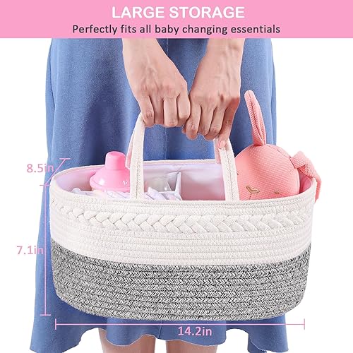 Miniatura 4 de ABenkle Organizador de pañales para bebé, contenedor de almacenamiento de guardería y organizador de coche para pañales y toallitas para bebés,