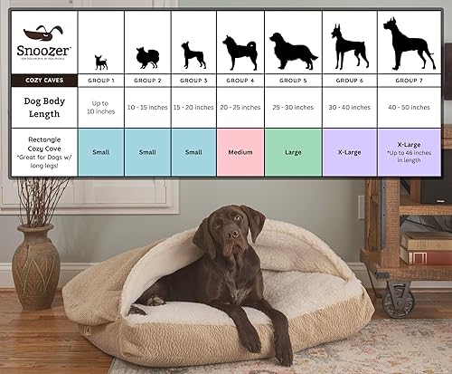 Miniatura 3 de Snoozer Pet Products - Cueva rectangular acogedora de lujo, colección Wag, tamaño mediano, tormenta de pedigrí