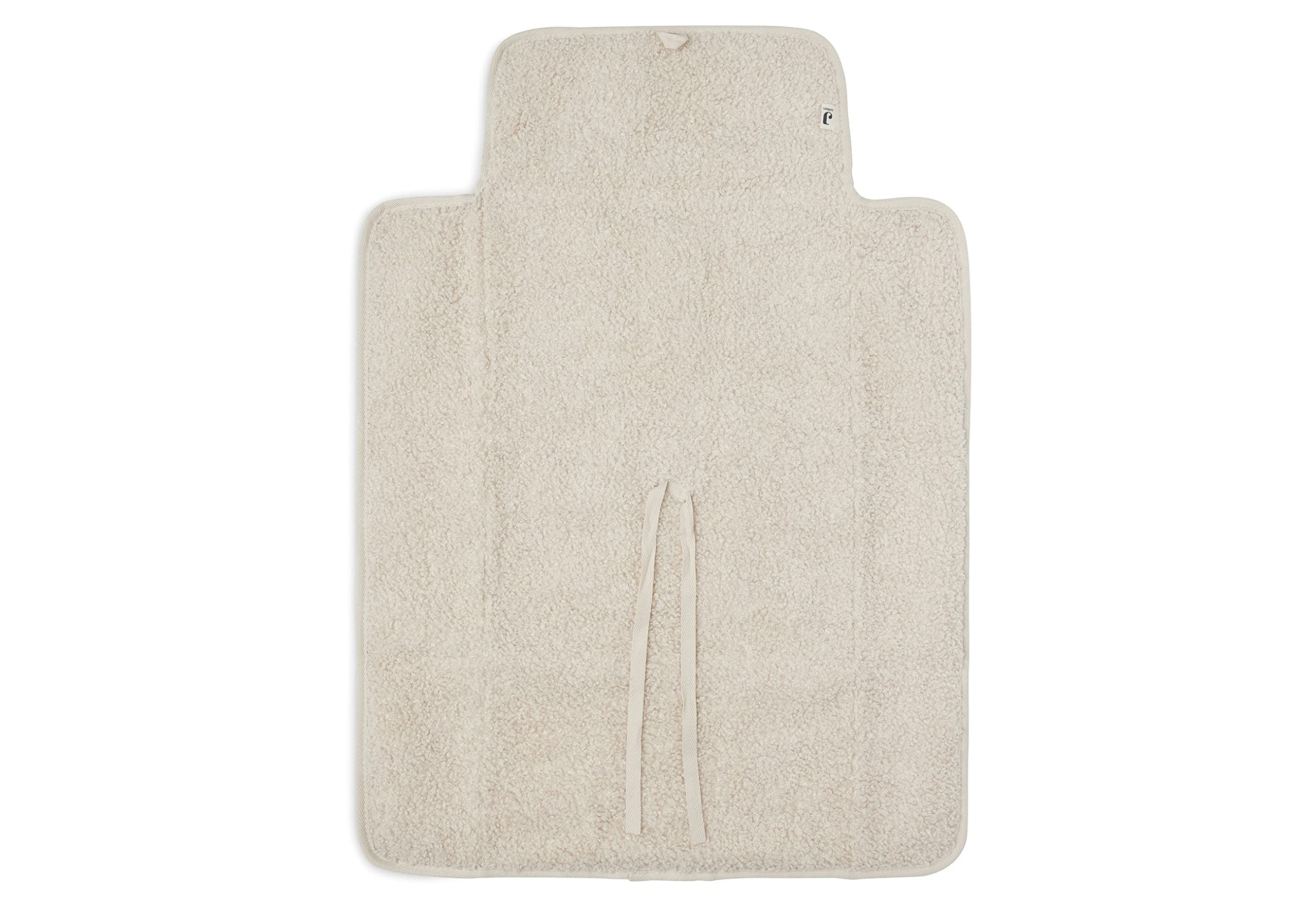 Jollein Tapis à langer bébé – Bouclé – Tapis à langer de voyage pliable – 71x50 cm – Doux, Déperlant & Lavable – Avec liens – Idéal pour les déplacements – Couleur Naturel