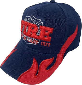 Embroidered Fire Department First in Last Out Baseball Cap Unisex Adjustable Firefighter Hat