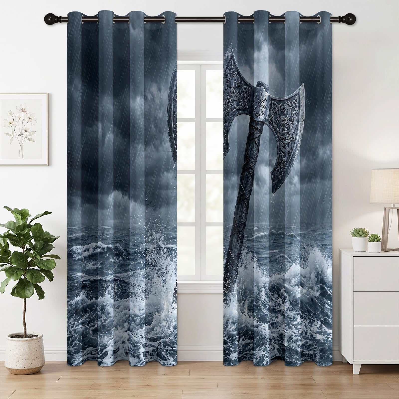 Tende oscuranti scandinave, altezza 175 x larghezza 140 cm, set da 2 pezzi
