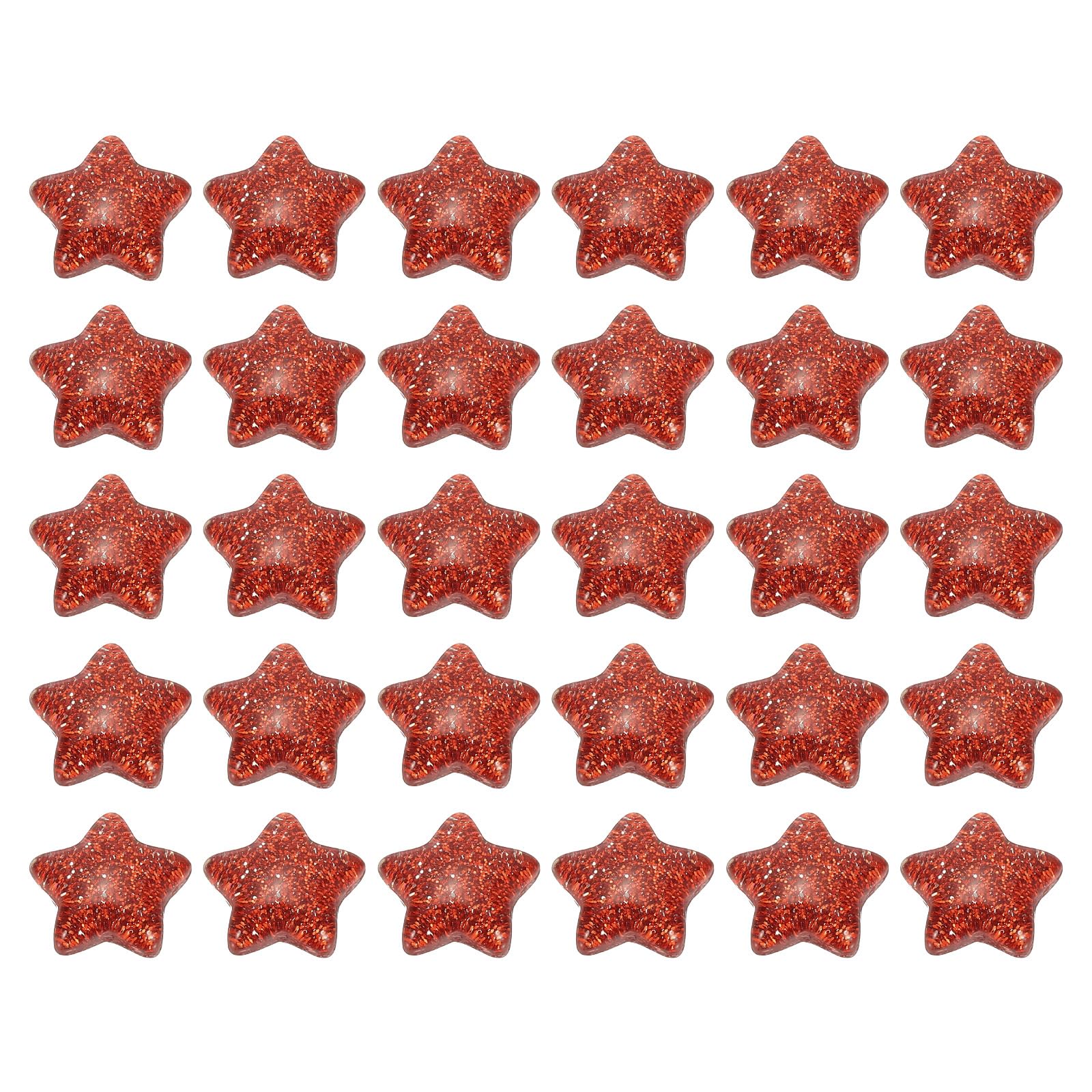PATIKIL 60 Pcs Flat Back Resin Charms, Glitter Star Charms Bulk Mini Star Shape Flat Back Beads Embellishments for DIY Crafts Phone Case, Red