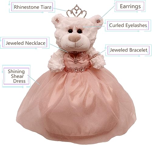 Miniatura 3 de Oso de peluche de membrillo de 12 pulgadas con vestido (pieza central)  ARC09832-29 (rubor)