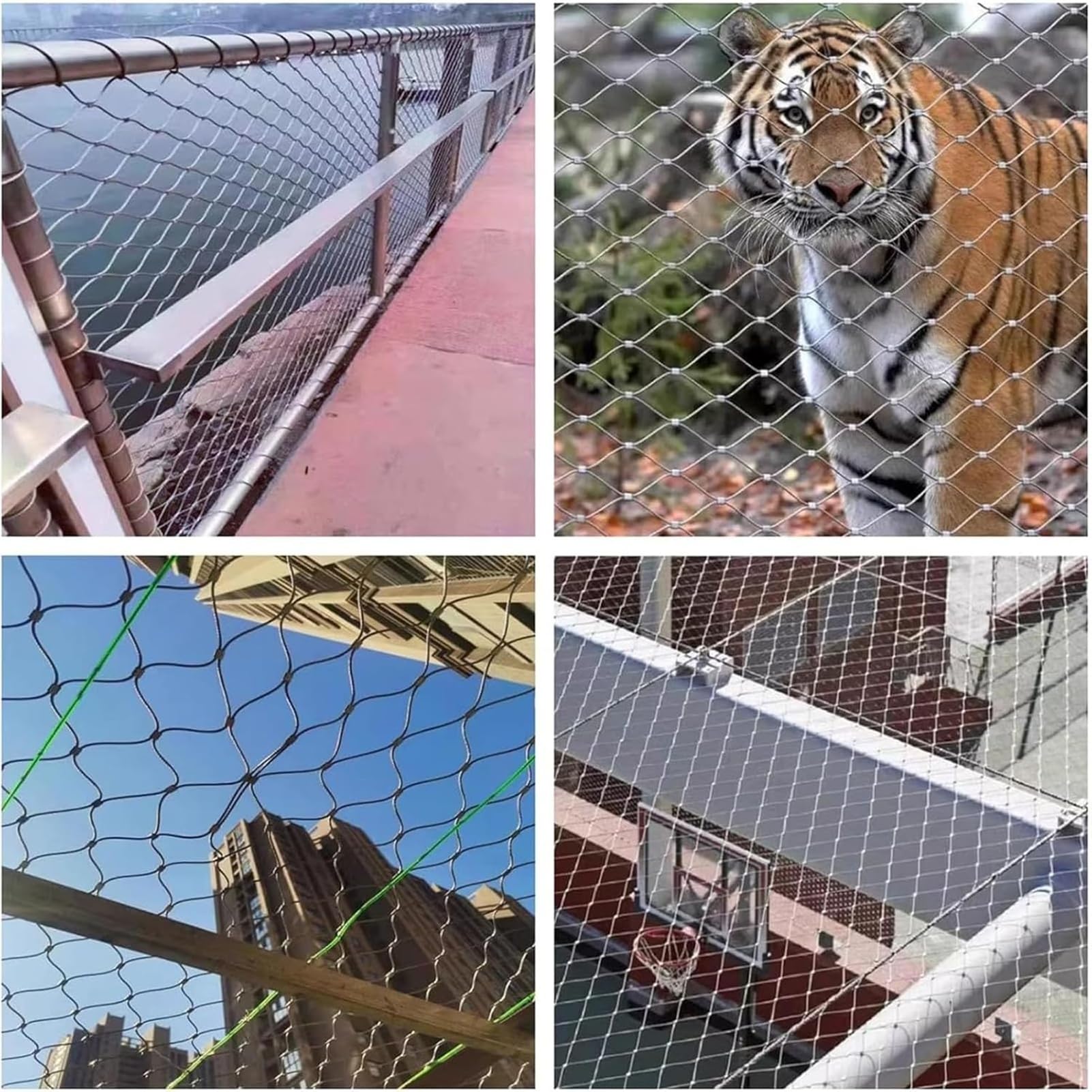 Rete di sicurezza flessibile in acciaio inossidabile 304 per piante da gabbia per uccelli dello zoo e arrampicata - Rete a rete (0,8 x 25 m) per pollame e recinto per animali