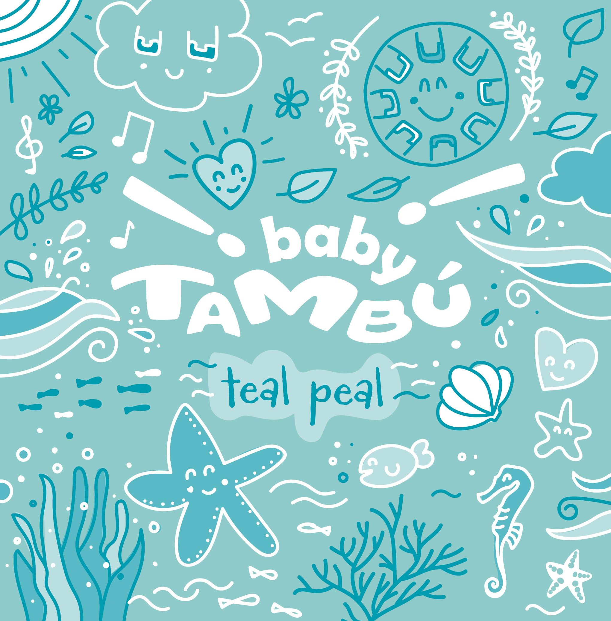 BABY TAMBÚ.Tamburo a Lingua in Acciaio 6 Pollici (15 cm). Tamburo Metallico a 8 Note. Handpan Drum, Strumento a Percussione Metallico (Turchese - Teal Peal)