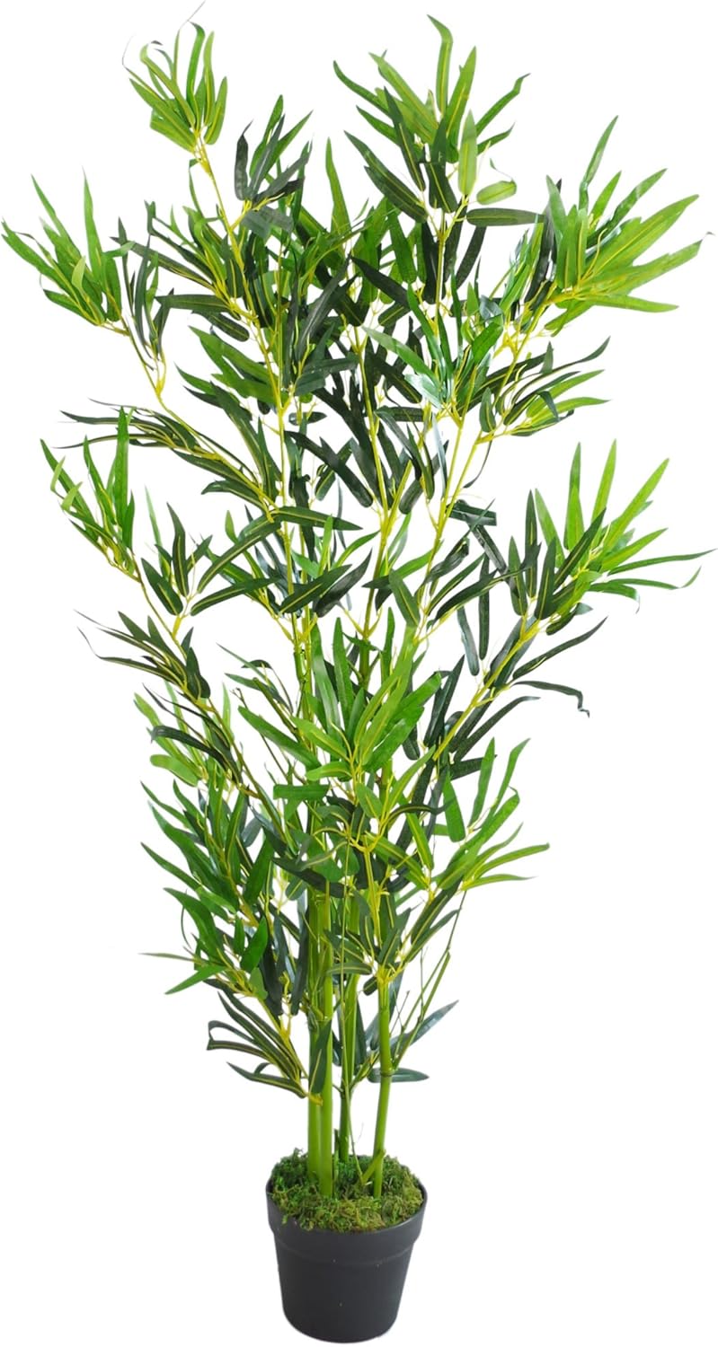 Leaf Design UK Artificial Bamboo Plants/Trees, Wood, Natural Green, 120