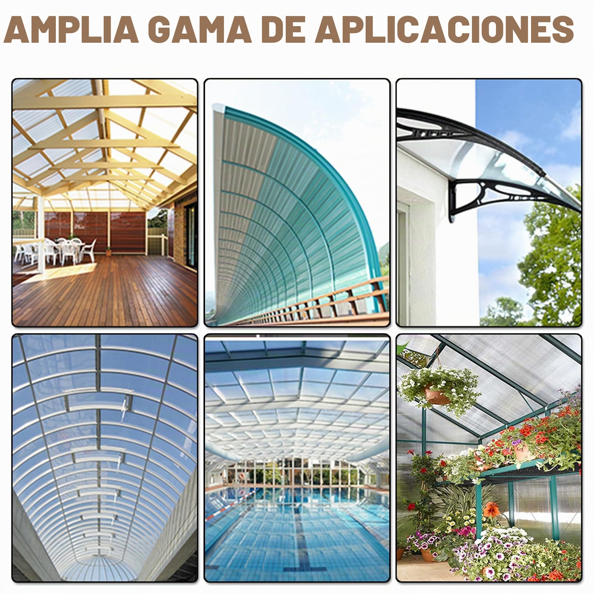 Froadp 14 Piezas Láminas de Policarbonato Celular Plástico Resistente UV-Rayos Accesorios de Doble Ranura para Plantas Cultivos Sistemas de Carpas de Invernadero de Jardín(605x1210x4mm, Transparente)