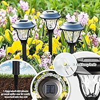 Vista 4 de SUNCKET Luces solares de jardín, luces solares brillantes impermeables al aire libre, luces solares de camino de encendidoapagado automático