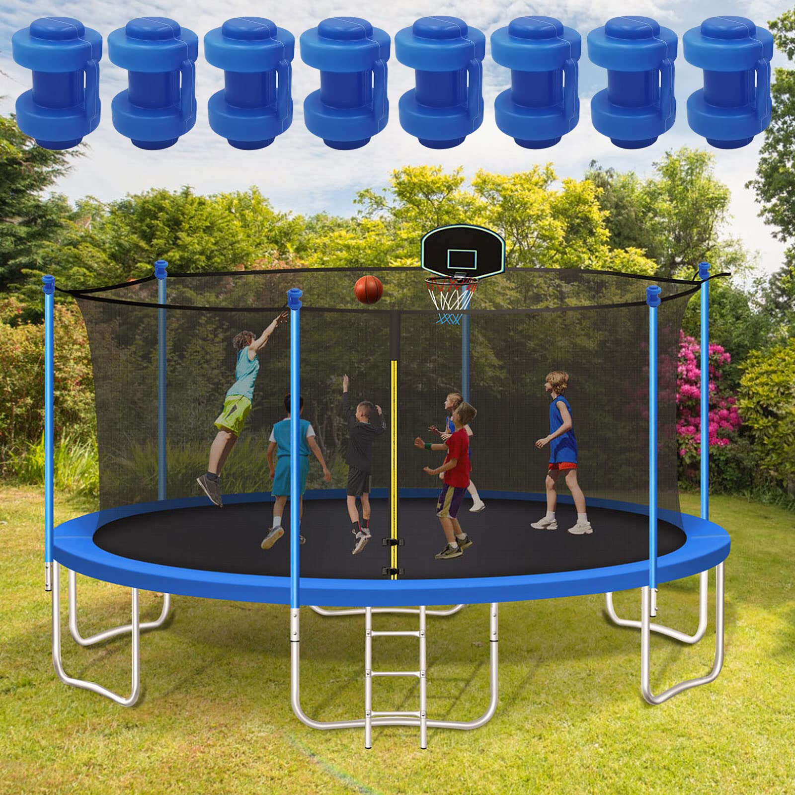 Tappi Terminali Per Trampolino - Copertura Per Pali Della Rete Di Sicurezza - Set Da 8 Pezzi (25 Mm) - Foto 3