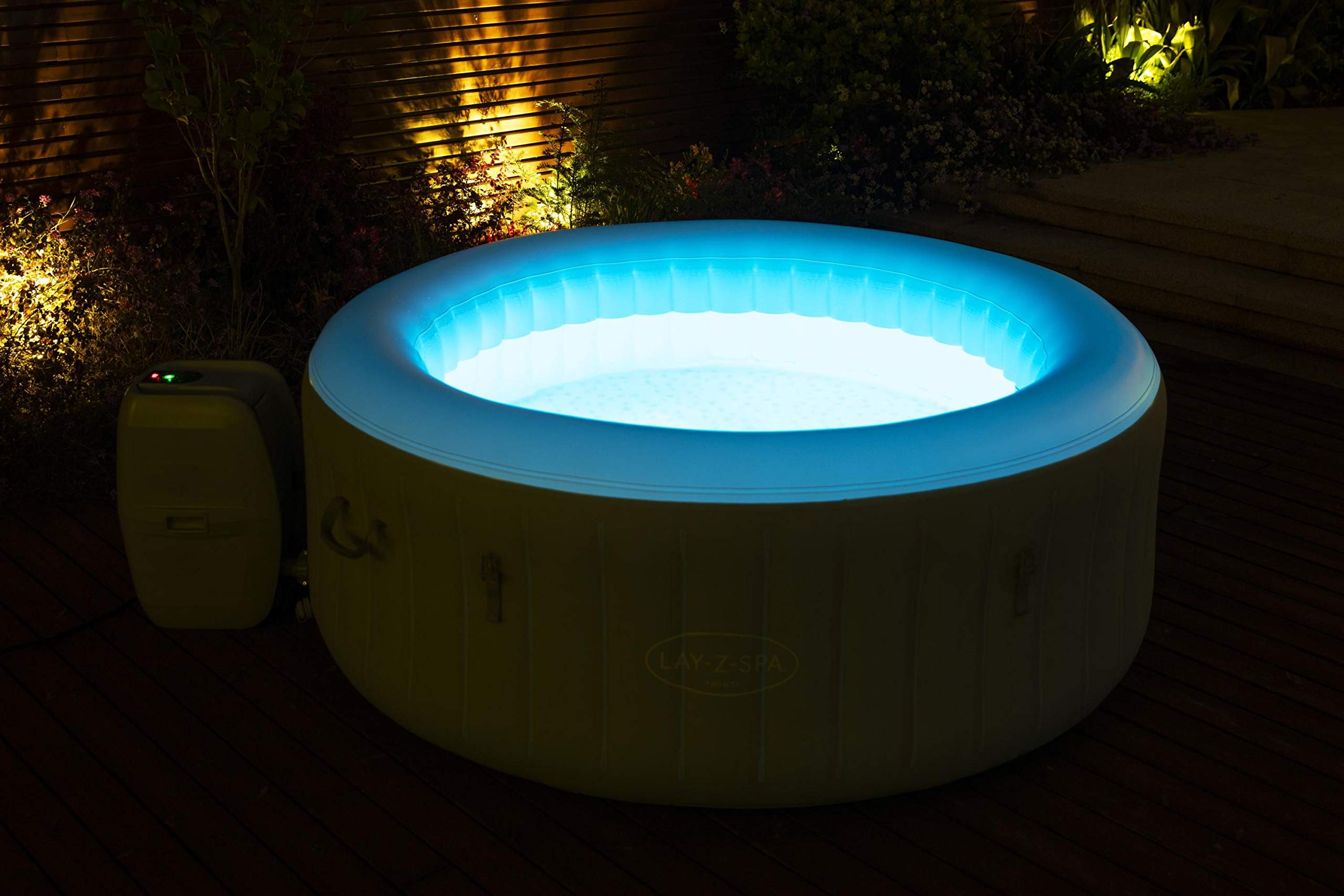 BESTWAY - SPA Hinchable Lay-Z-SPA Tahiti para 2-4 Personas Redondo 180x66 cm con Luces LED