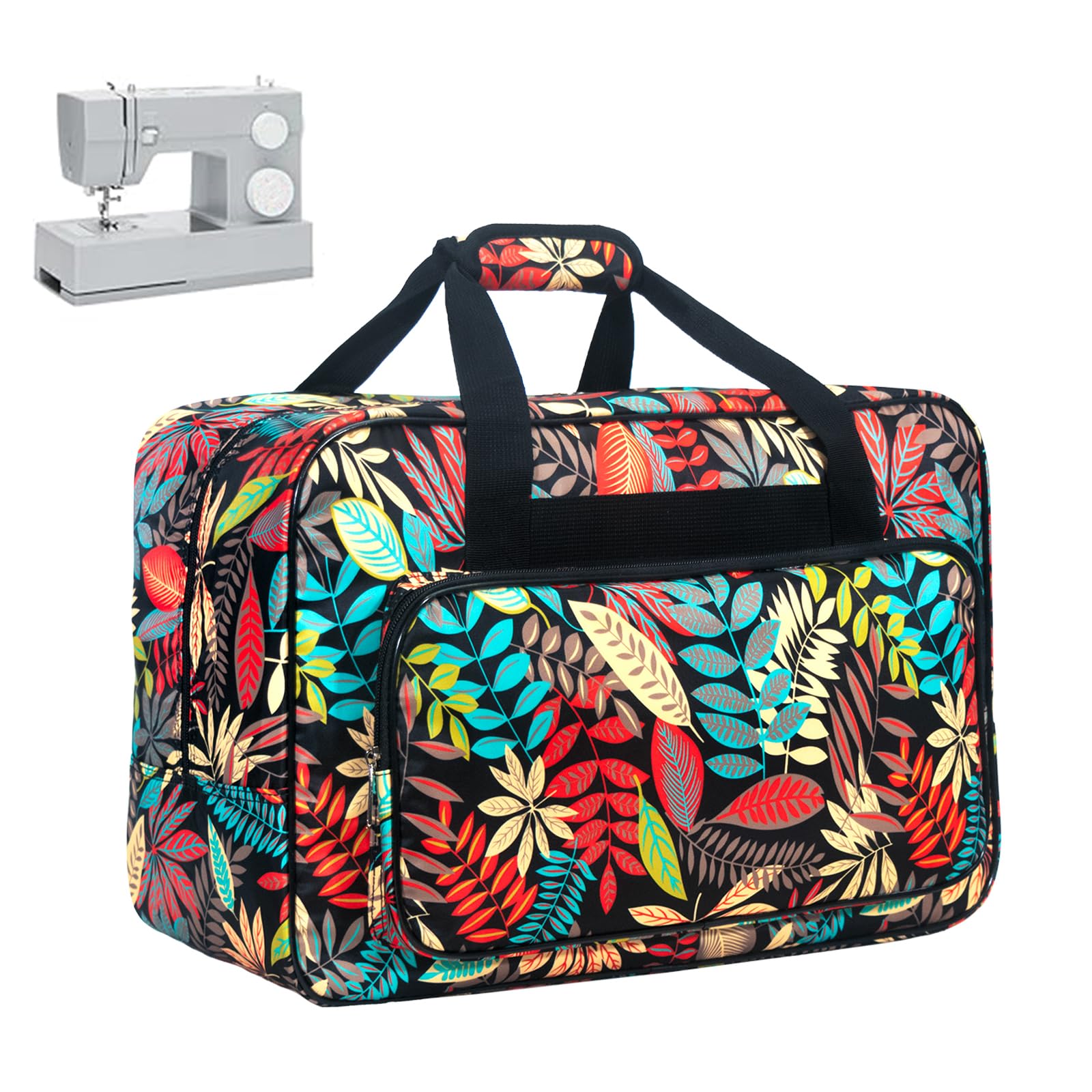 Sewing Machine Carrying Case，Sewing Machine Carrying Case Tote Bag，Universal Tote Storage Bag with Pockets and Handles, Suitable for Most Standard Singer, Janome (Black)