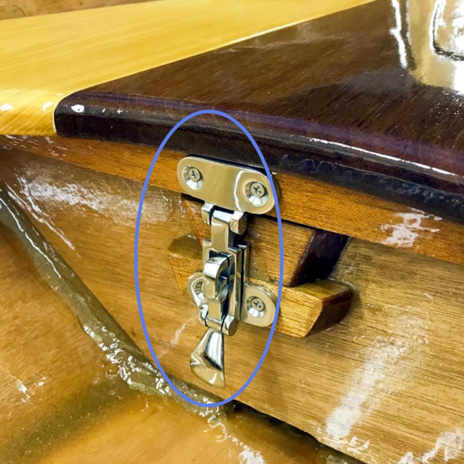 Boat Door Hatch 316 Stainless Steel Anti-Rattle Latches, Marine Grade Lockable Hold Down Clamp Latches (4 Pcs)