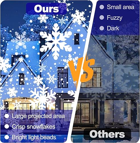 Miniatura 5 de Decoraciones de Navidad de LILNIAGY para exteriores, proyector de luces de copo de nieve, IP65 impermeable y ajustable, luces de Navidad para