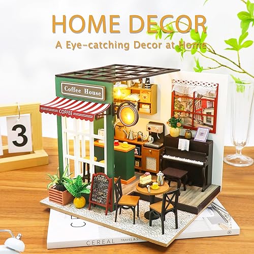 Miniatura 13 de Flever Dollhouse – Kit de casa en miniatura para bricolaje, habitación creativa con muebles para regalo romántico de San Valentín (tipo de café)