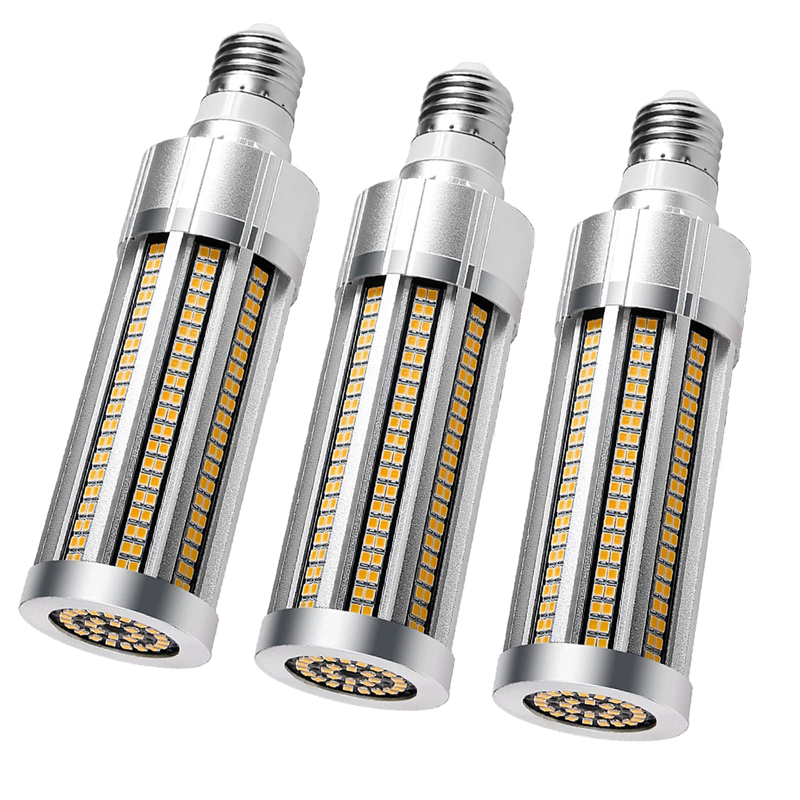 Paquete de 3 bombillas LED de maíz de 25 W,250 W,haluro de metal/HID/HPS de repuesto,tornillo de base E27,lámpara LED de ahorro de energía,con adaptador E40,superbrillante,3000 lúmenes,CA 100-277 V(bl