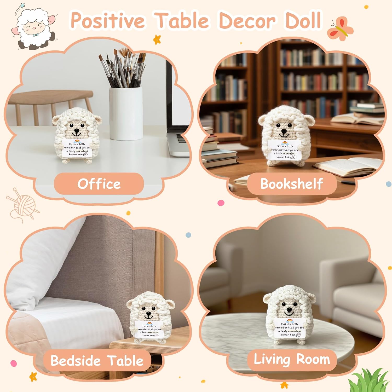 Galentines Day Gifts for Women - Little Reminder Emotional Support Crochet, Valentines Day Small Animals Cute Stuff Things for Teen Best Friend Teacher Coworker Boss Nurse - Image 7