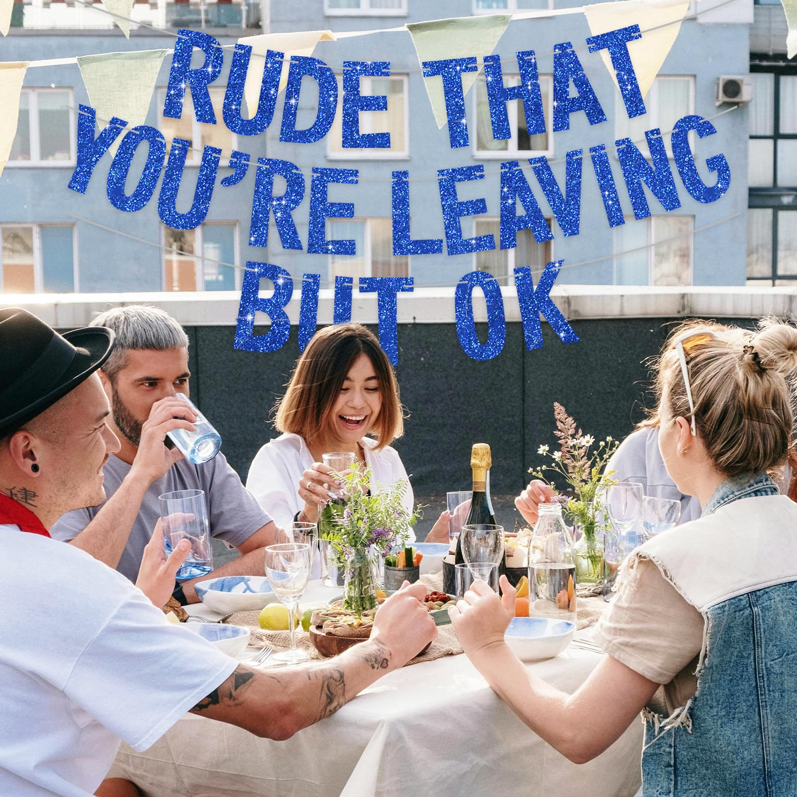 Snapklik.com : Blue Rude That Youre Leaving But Ok Banner,Pre-Strung ...