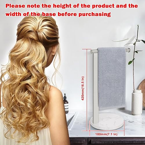 Miniatura 4 de Siyzda Toallero de mano para baño, toallero de mano independiente en forma de L, barra de toalla de acero inoxidable SUS304, organizador de encimera