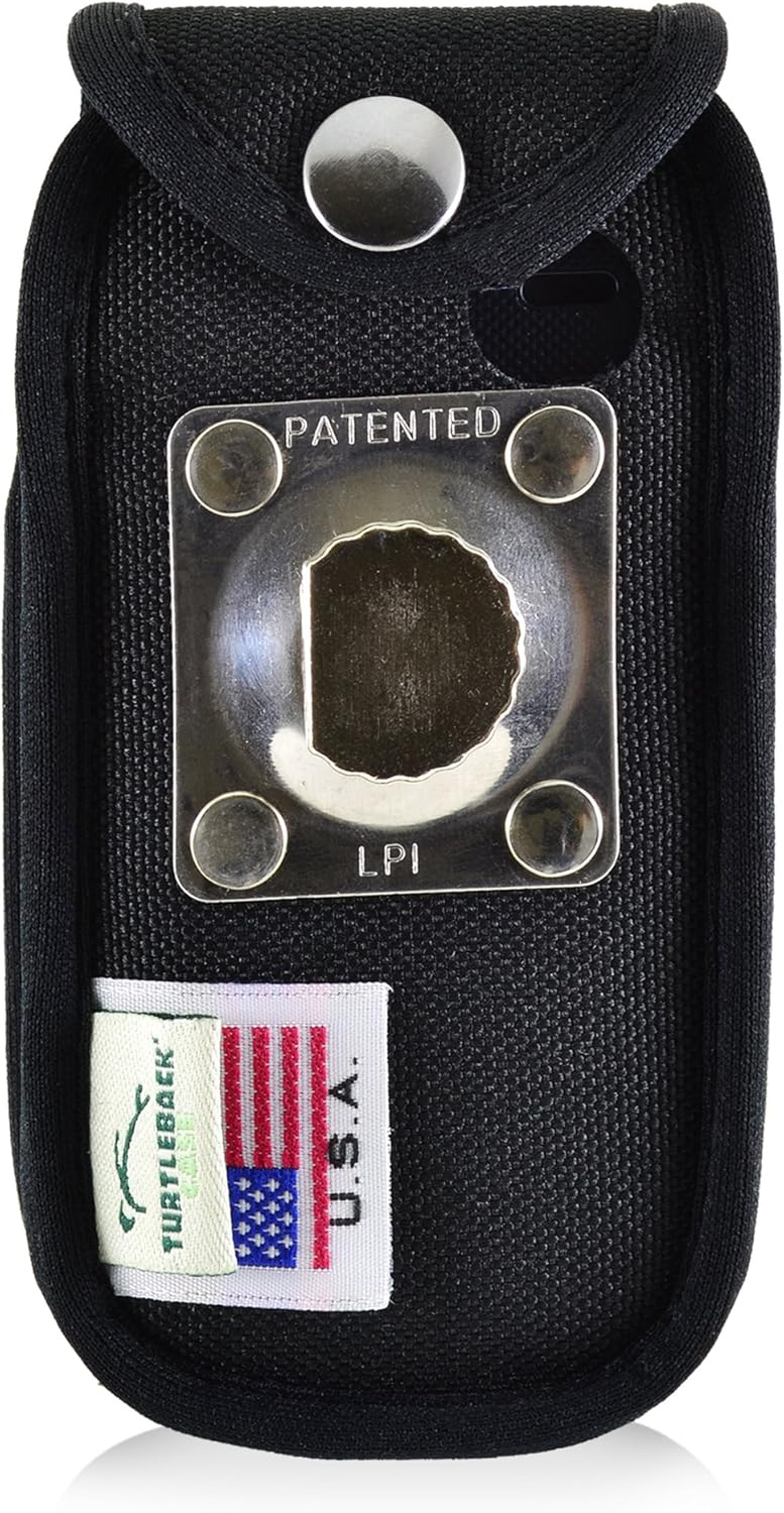 Turtleback Fitted Case Made for Kyocera Cadence Flip Phone Black Nylon Heavy Duty Rotating Removable Metal Belt Clip