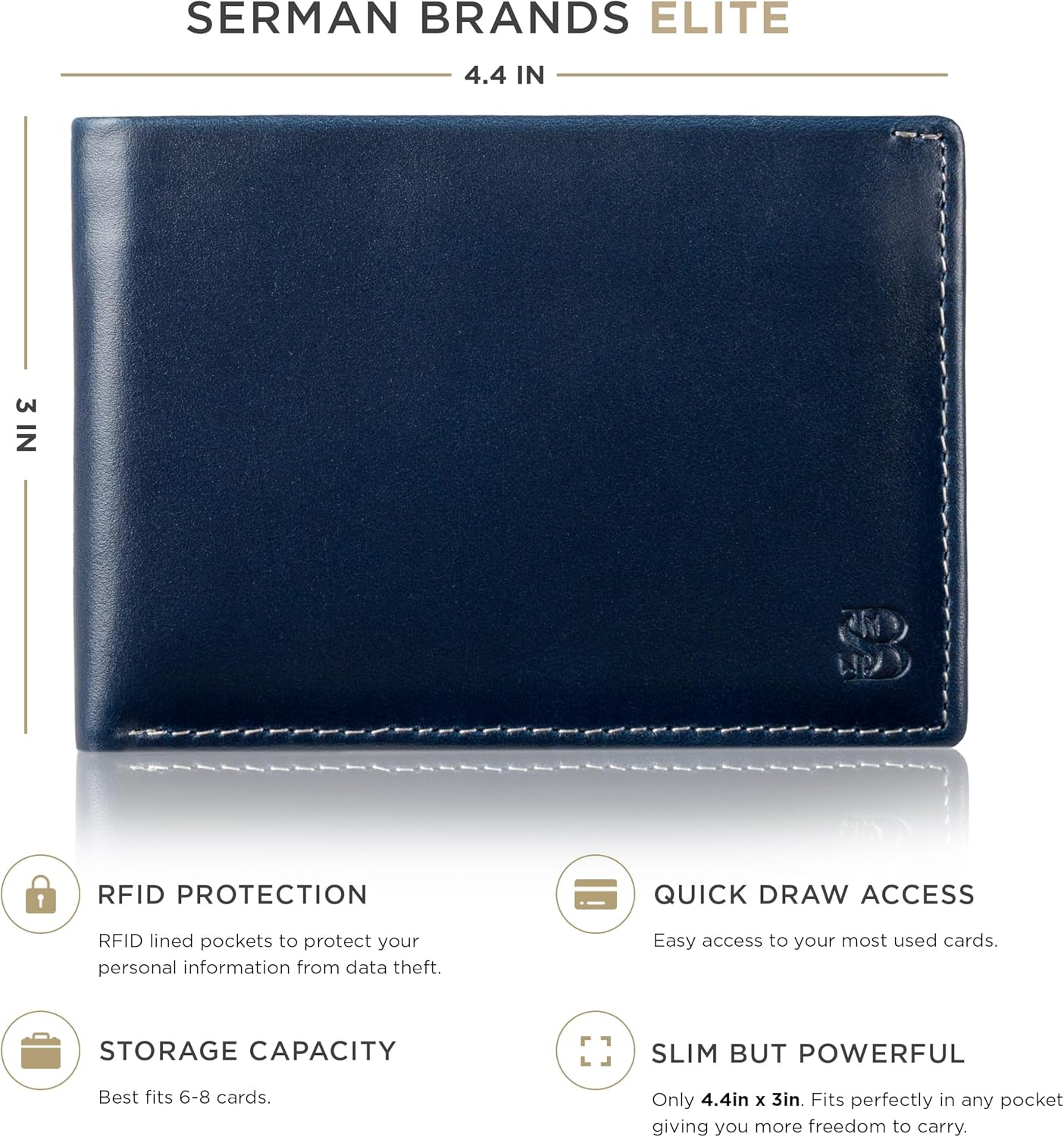 SERMAN BRANDS Mens Slim Bifold Wallet RFID Blocking Minimalist Front Pocket Wallets for Men - Thin & Stylish - Image 2