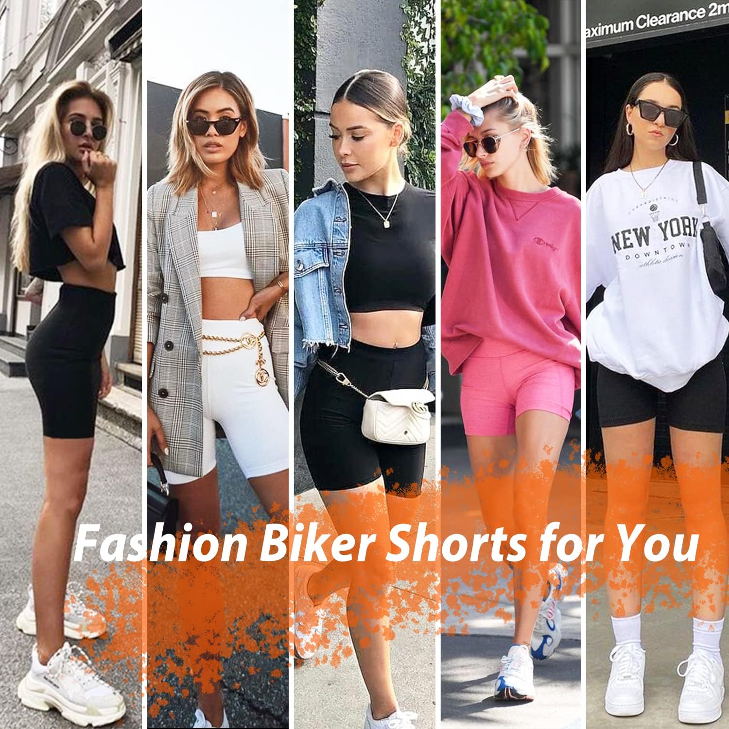 MOREFEEL 3 Pack Biker Shorts Women with Pockets – 5" Tummy Control High Waisted Workout Gym Yoga Athletic Shorts - Image 4