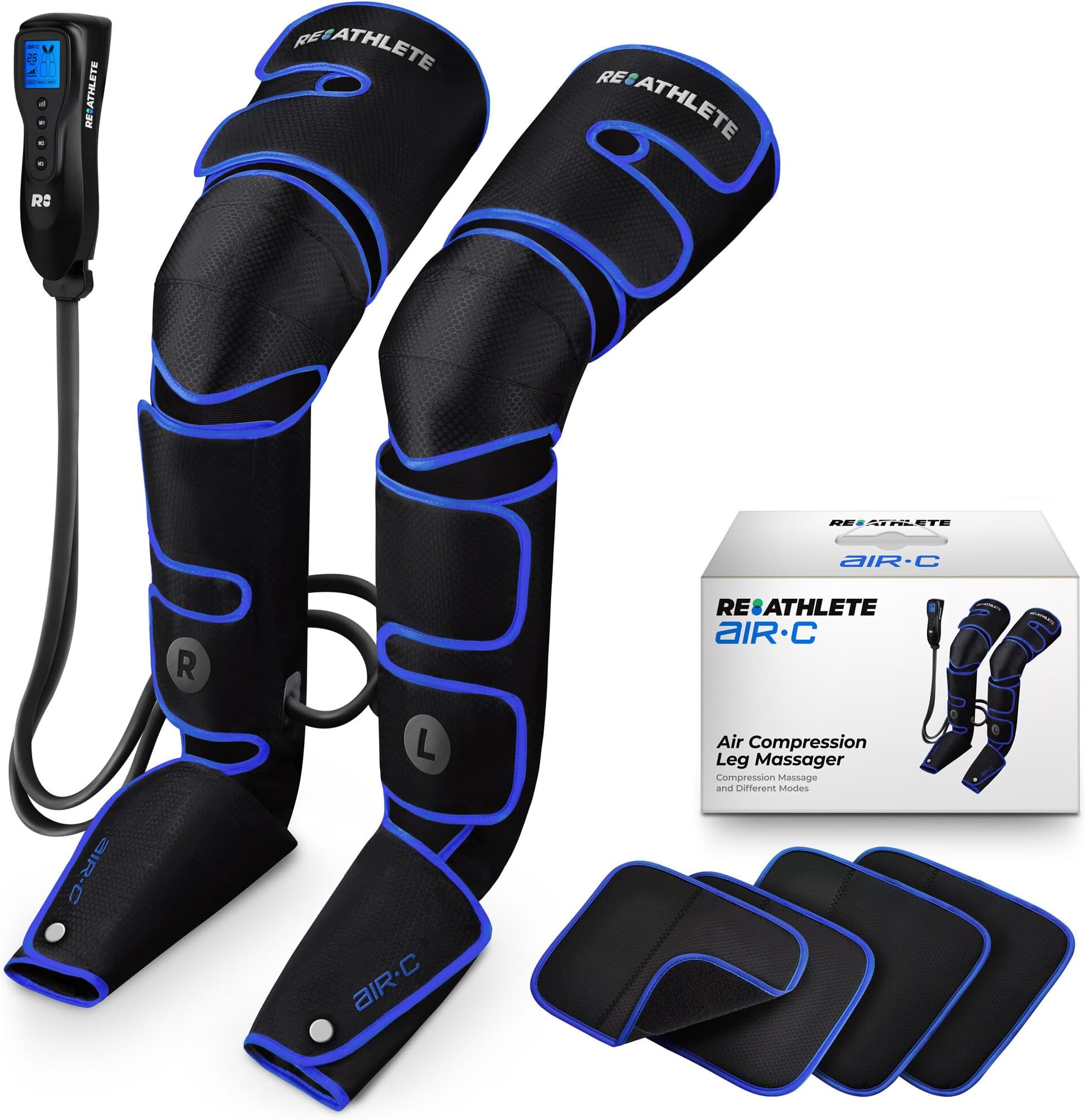 REATHLETE Leg Massager - Full Leg Massager for Circulation and Pain Relief, 4 Modes of Massage | Thigh, Calf, Foot Massager | Air Compression Leg Massager