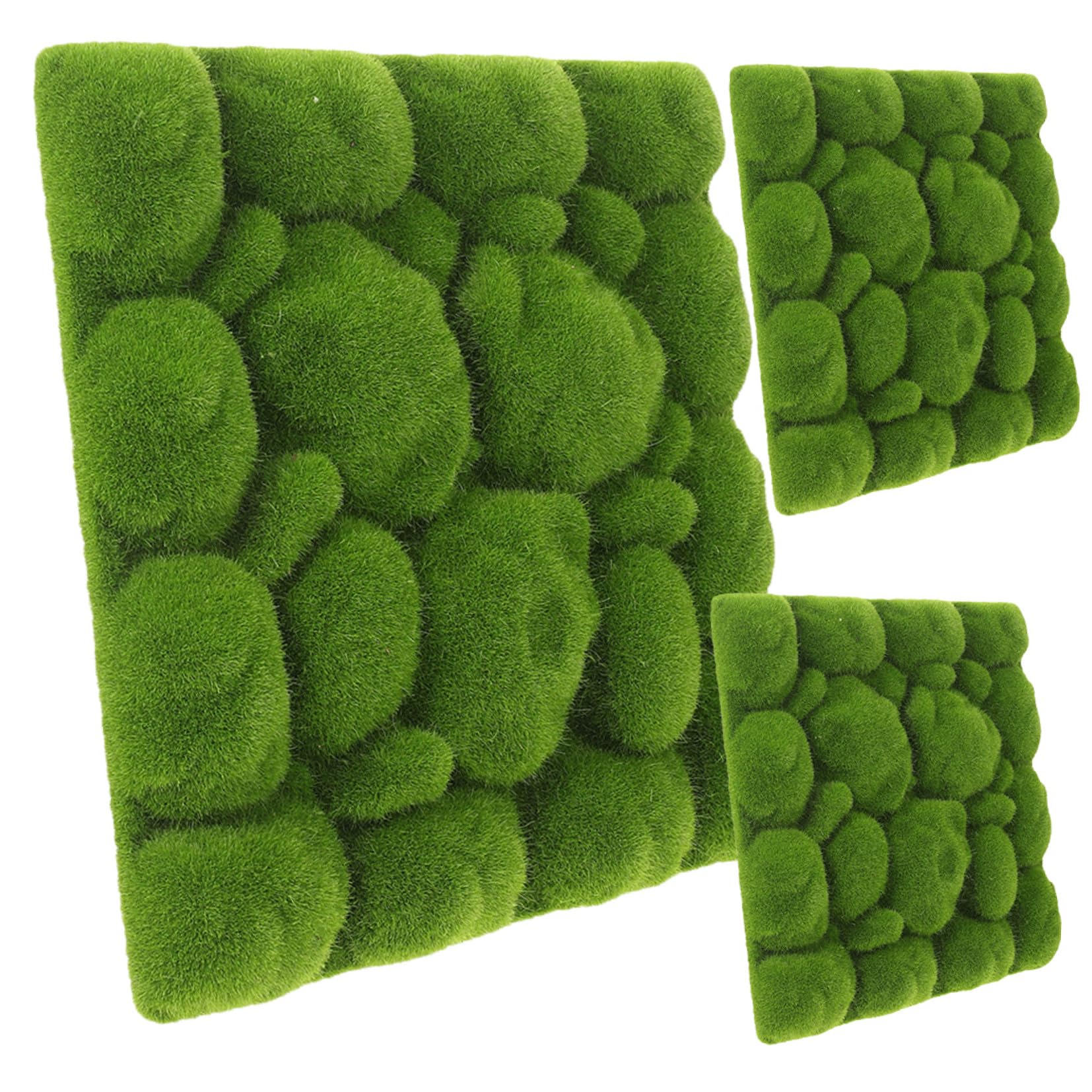 Healvian Decorazione in Finto Muschio 3 Pezzi 29x29 Cm, Pannelli di Muschio Artificiale per Pareti Interne ed Esterne, Sfondo Verde Naturale per Arredamento Casa, Negozi e Composizioni