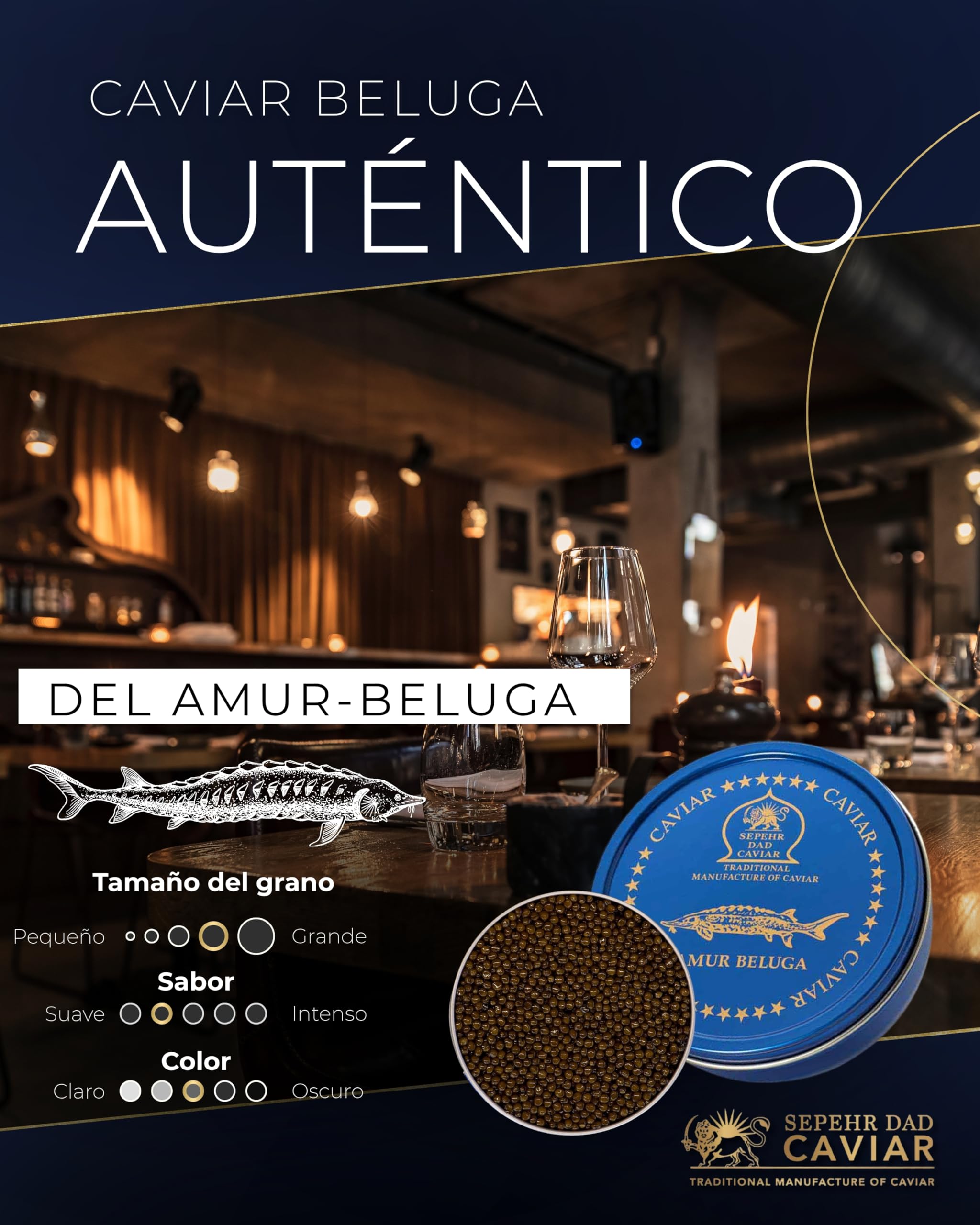 Sepehr Dad Caviar Beluga de l'Amour | Huevas de pescado clase A | cría NC | 30 gramos - 2