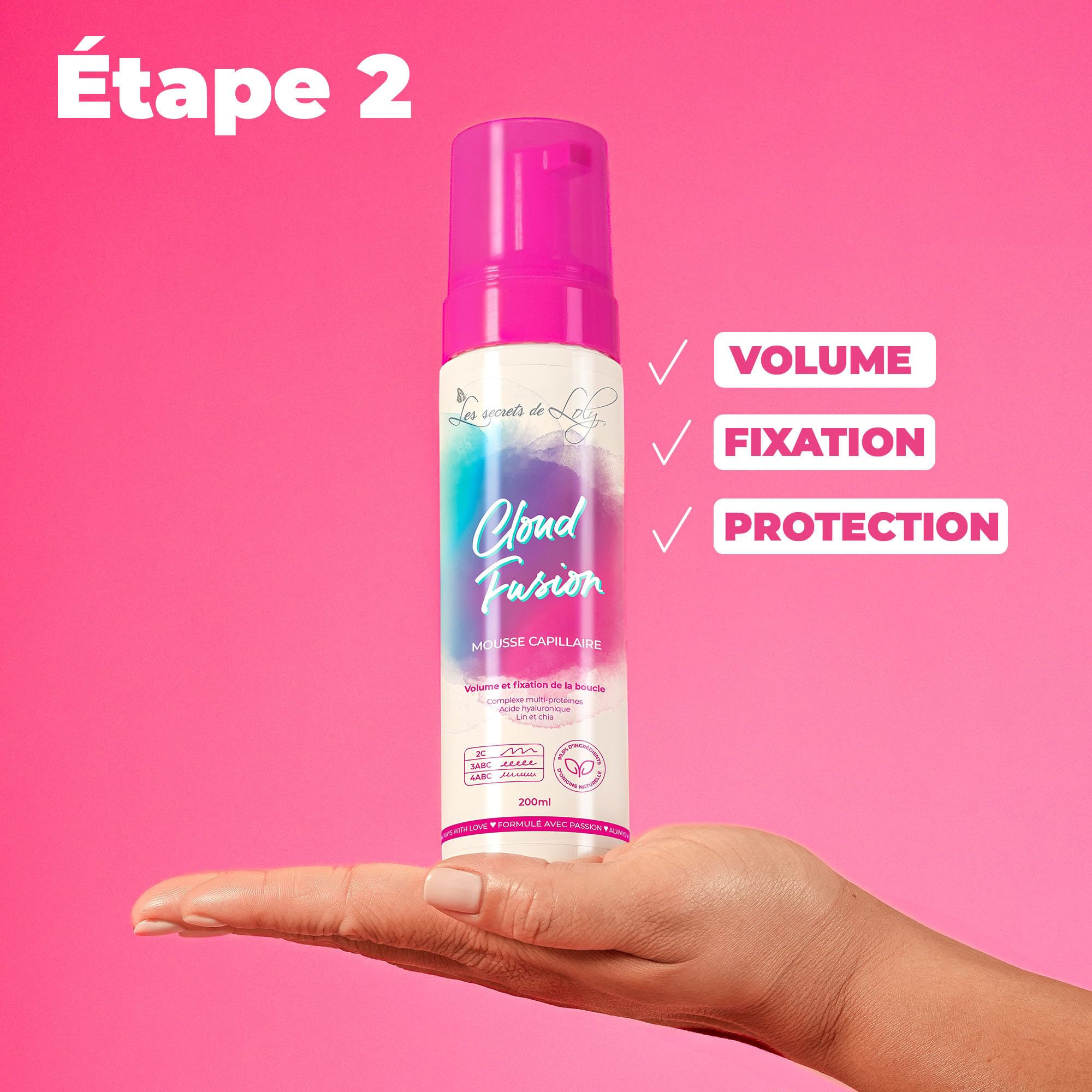 Les Secrets De Loly – Lot Kurl Fusion & Cloud Fusion + Trousse – Crème Gel & Mousse coiffante – Hydratation, nutrition, définition, fixation longue durée – Ingrédients naturels
